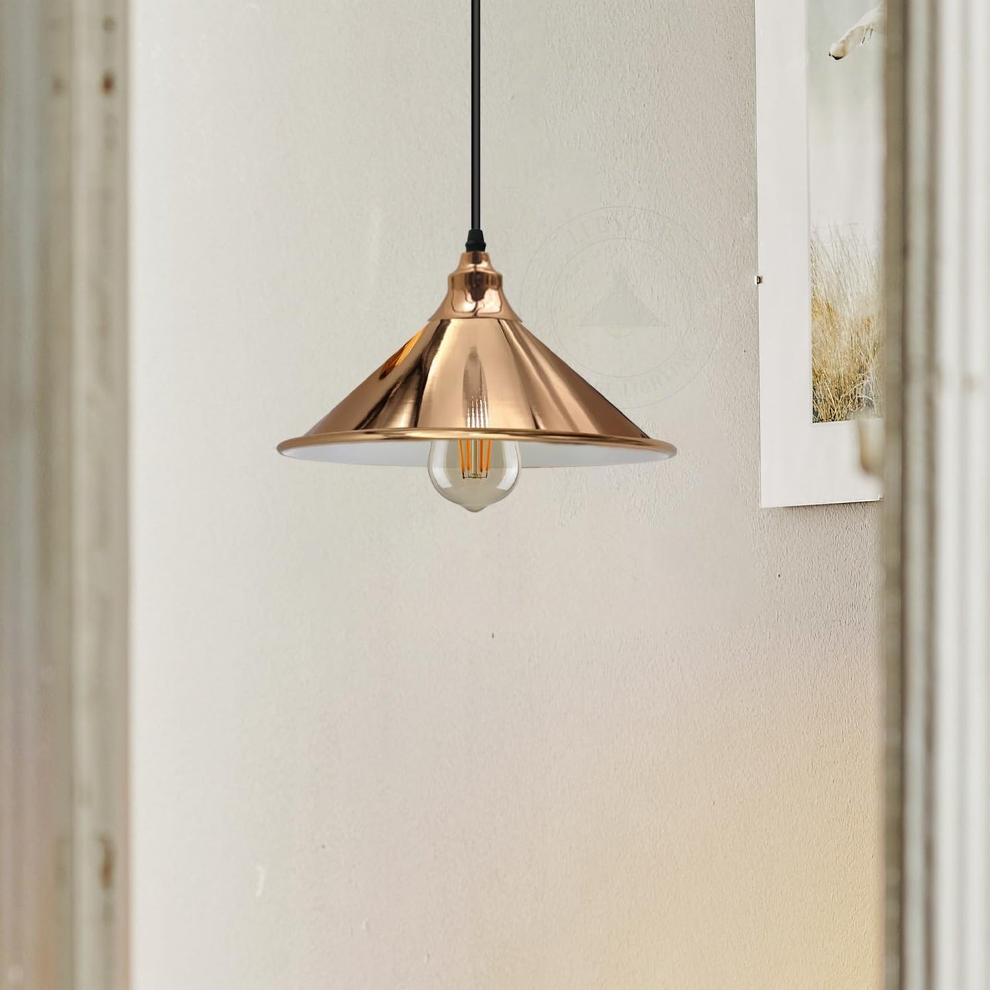 Industrial Metal Wall Light Shade Easy Fit French Gold~1100