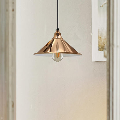 Industrial Metal Wall Light Shade Easy Fit French Gold~1100