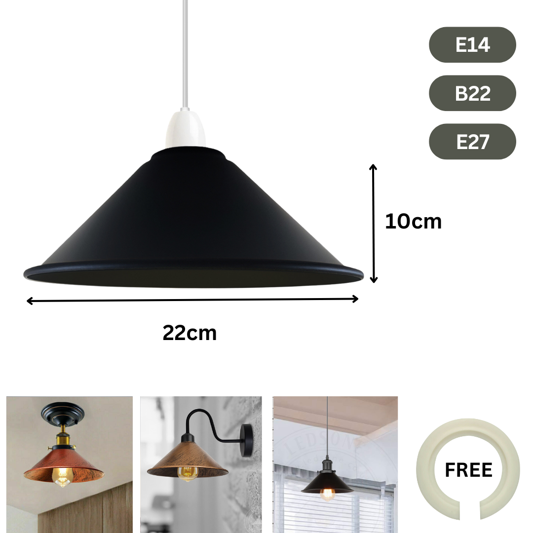 LEDSone industrial Vintage Metal Cone shaped Pendant light Lamp Shade ~6157